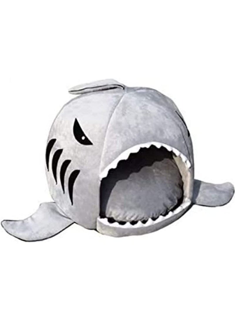 L Size grey warm Soft Dog House Pet Sleeping Bag Shark Dog Kennel Cat House