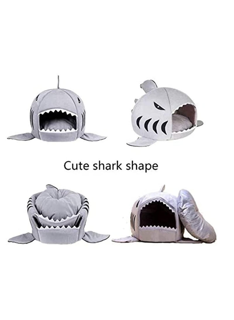 L Size grey warm Soft Dog House Pet Sleeping Bag Shark Dog Kennel Cat House