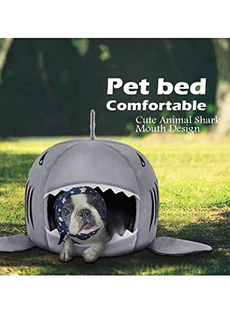 L Size grey warm Soft Dog House Pet Sleeping Bag Shark Dog Kennel Cat House