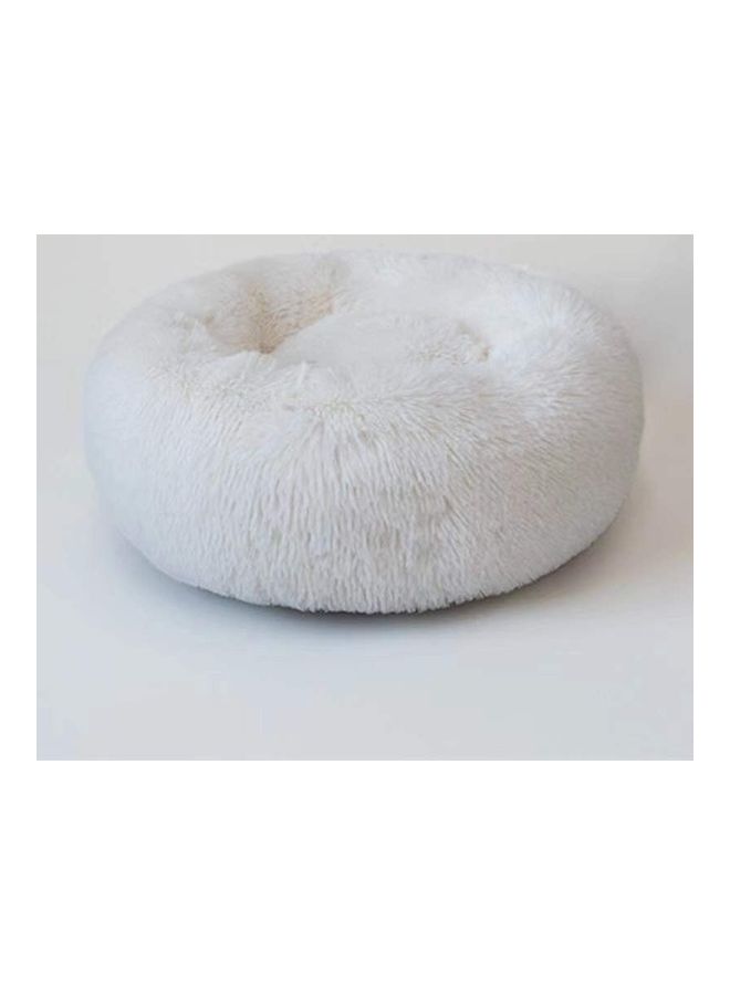 Anti Anxiety Faux Fur Donut Shape Bed for Cat/Dog Grey 50cm
