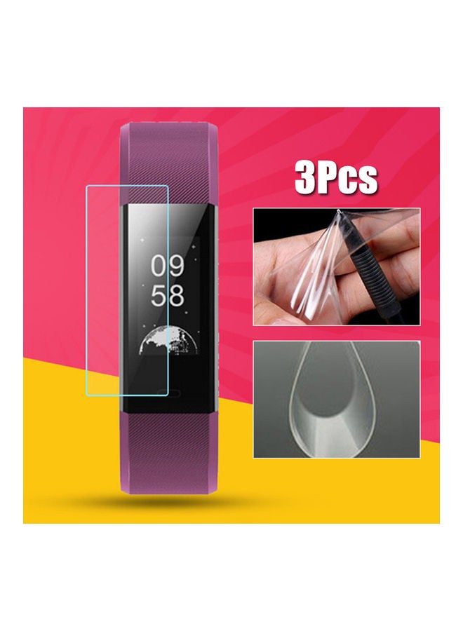 3-Piece Front Screen Protective Film for ID 115 Plus Smart Bracelet Transparent