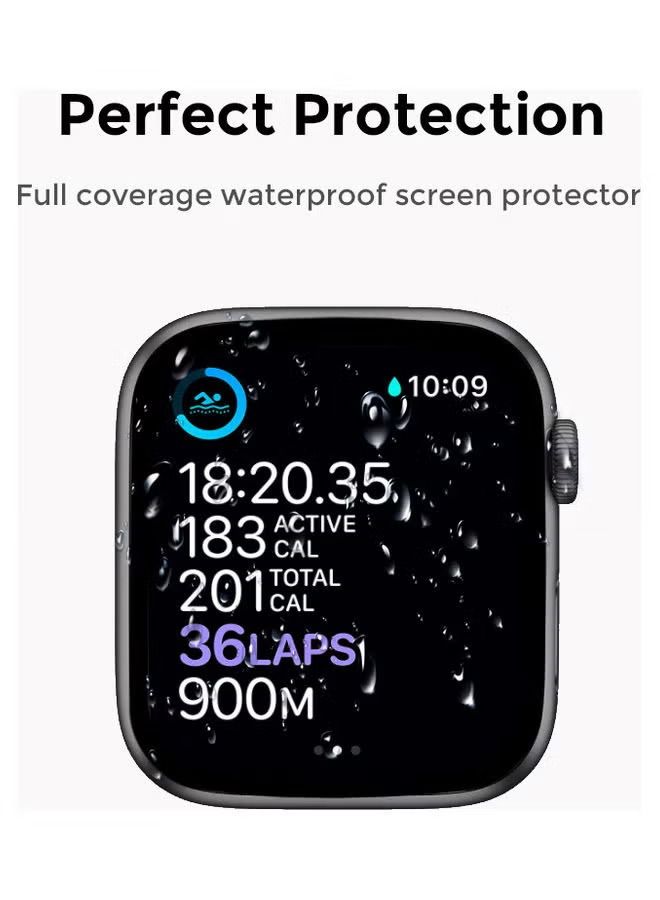 2 Piece HD Tempered Glass Screen Protector for Apple Watch Series 6/5/SE/3 44mm Black