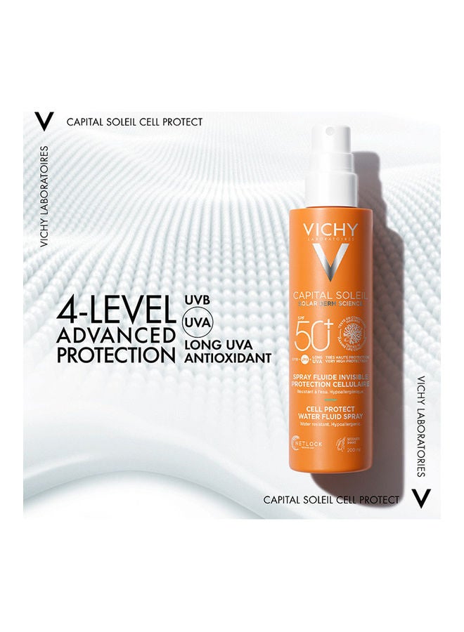 Capital Soleil Invisible Fluid Sunscreen Spray SPF50+ for Face and Body 200ml