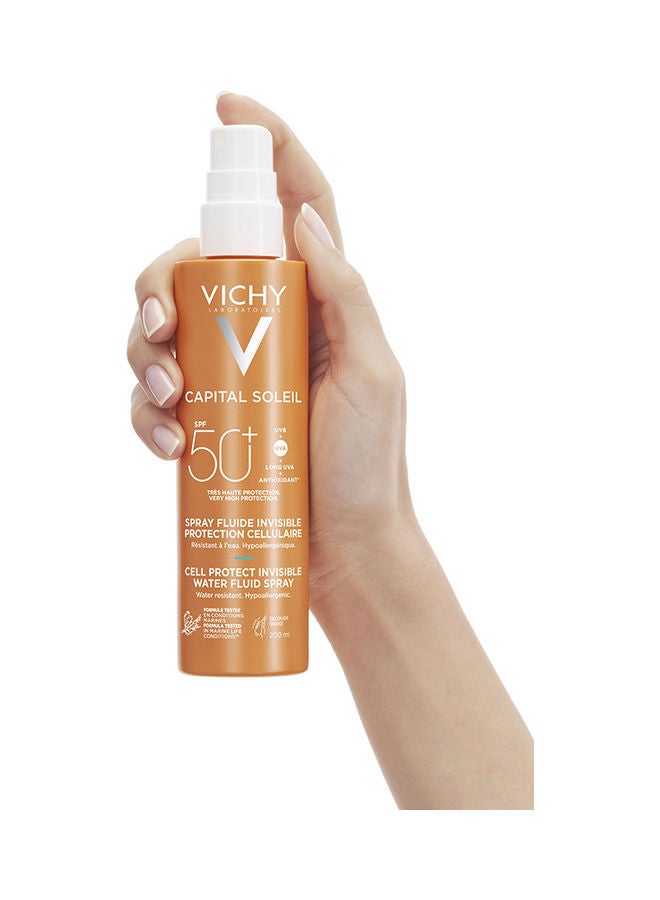 Capital Soleil Invisible Fluid Sunscreen Spray SPF50+ for Face and Body 200ml