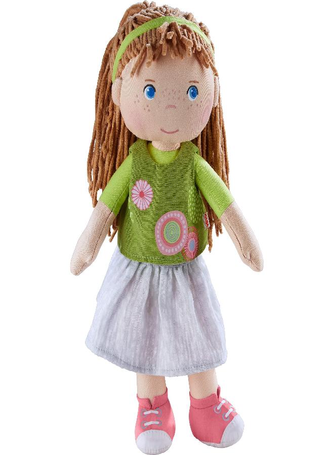 HABA Hedda Soft Doll with Brown Hair, Blue Eyes and Embroidered Face for Ages 18 Months and Up