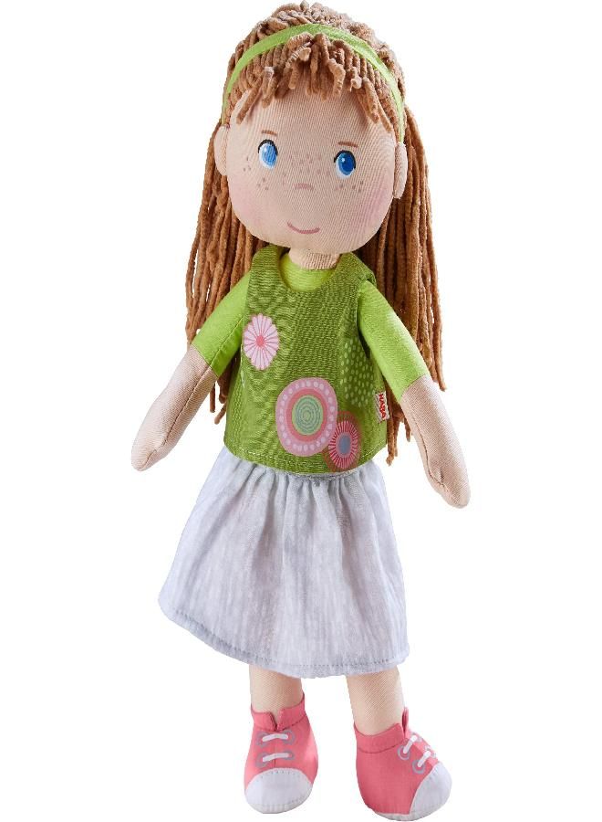 HABA Hedda Soft Doll with Brown Hair, Blue Eyes and Embroidered Face for Ages 18 Months and Up