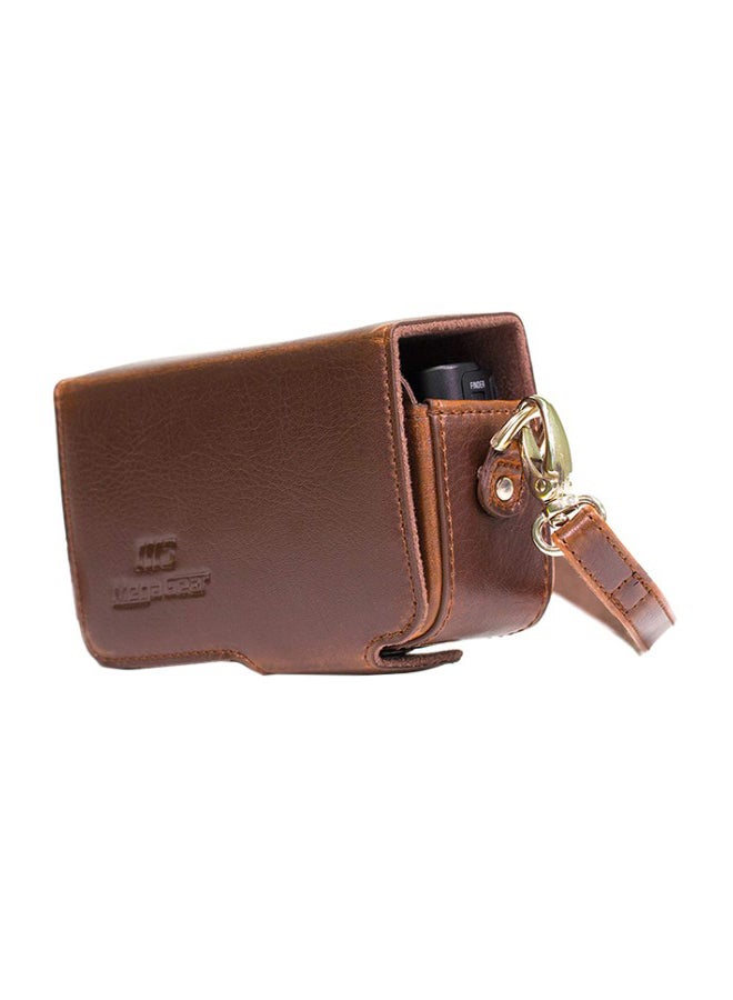 Protective Camera Case With Strap For Canon Brown