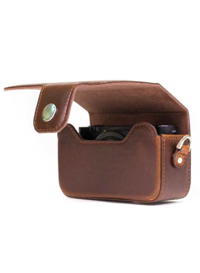 Protective Camera Case With Strap For Canon Brown