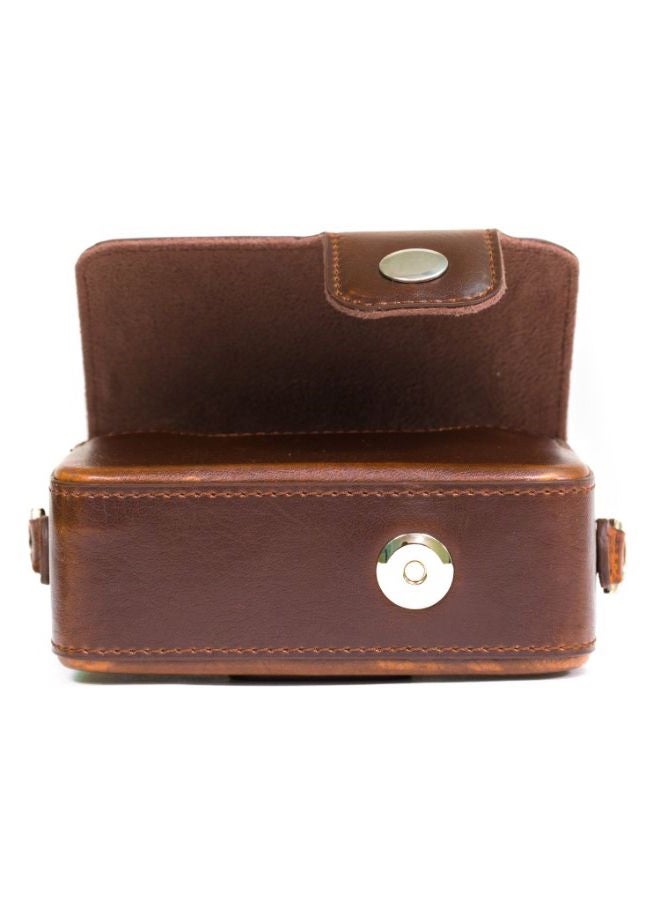 Protective Camera Case With Strap For Canon Brown