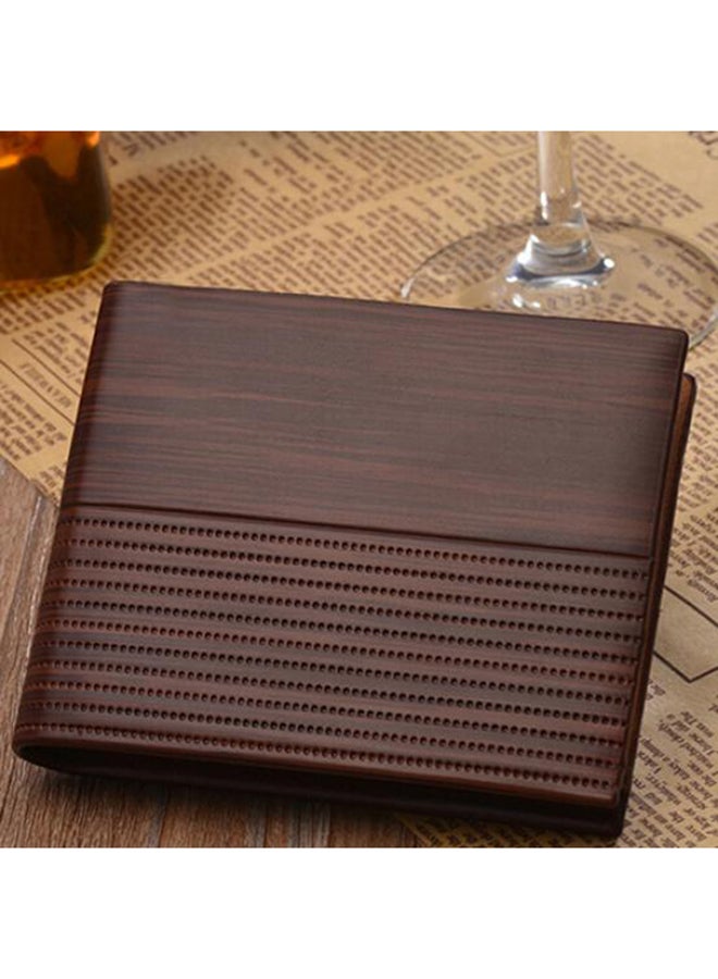 Vintage Multi-Slot Bi-Fold Wallet Dark Brown