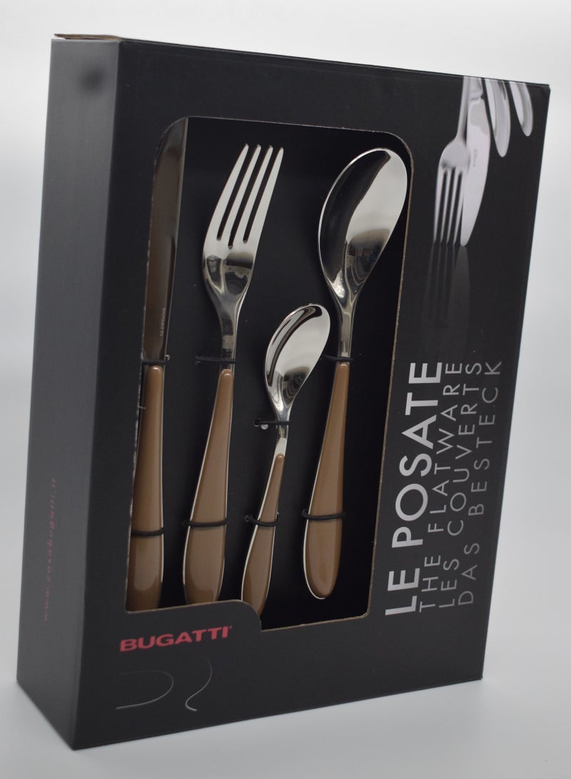 Casa Bugatti GIOIA- 24 Piece Tobacco Acrylic Handle