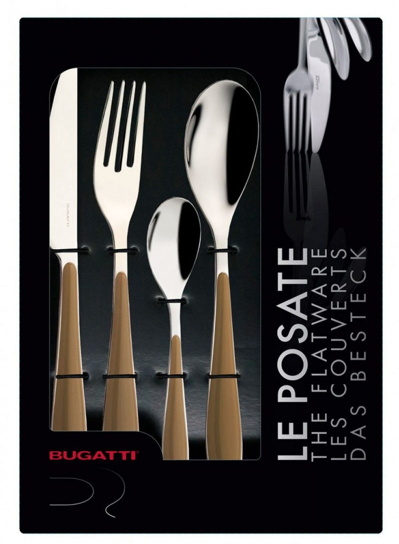 Casa Bugatti GIOIA- 24 Piece Tobacco Acrylic Handle