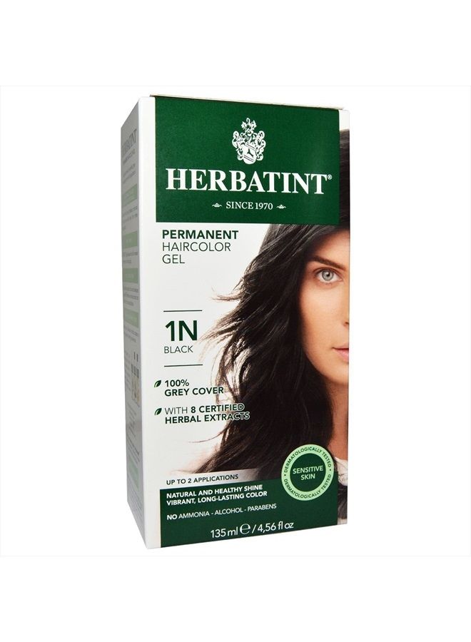 1N Permanent Herbal Black Haircolor Gel Kit - 3 per case.