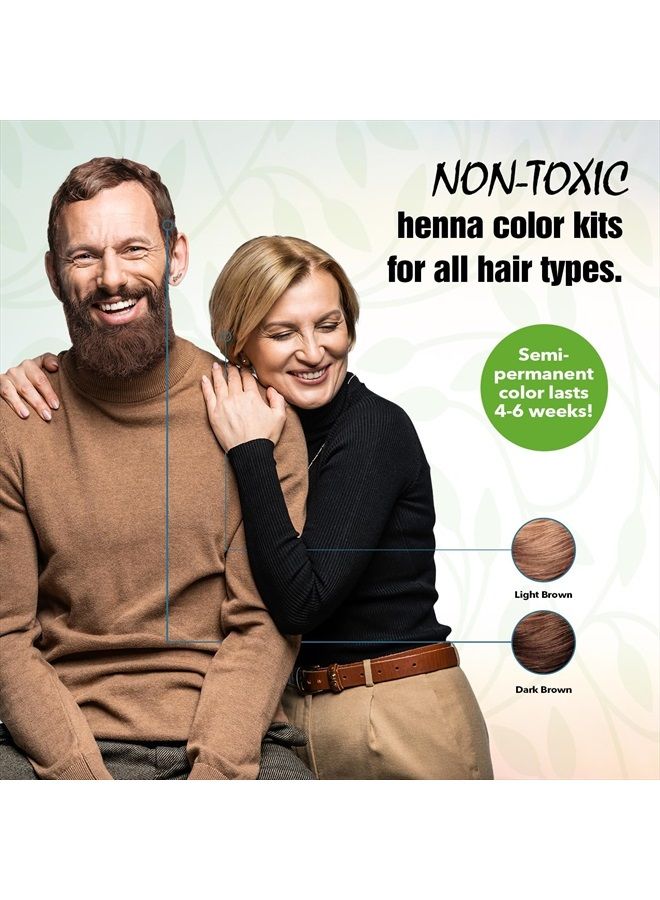 Light Mountain Henna Hair Color & Conditioner, Color the Gray - Dark Brown Hair Dye for Men/Women, Chemical-Free Semi-Permanent Hair Color for White, Gray, Blonde, or Highlighted Hair, 7 Oz