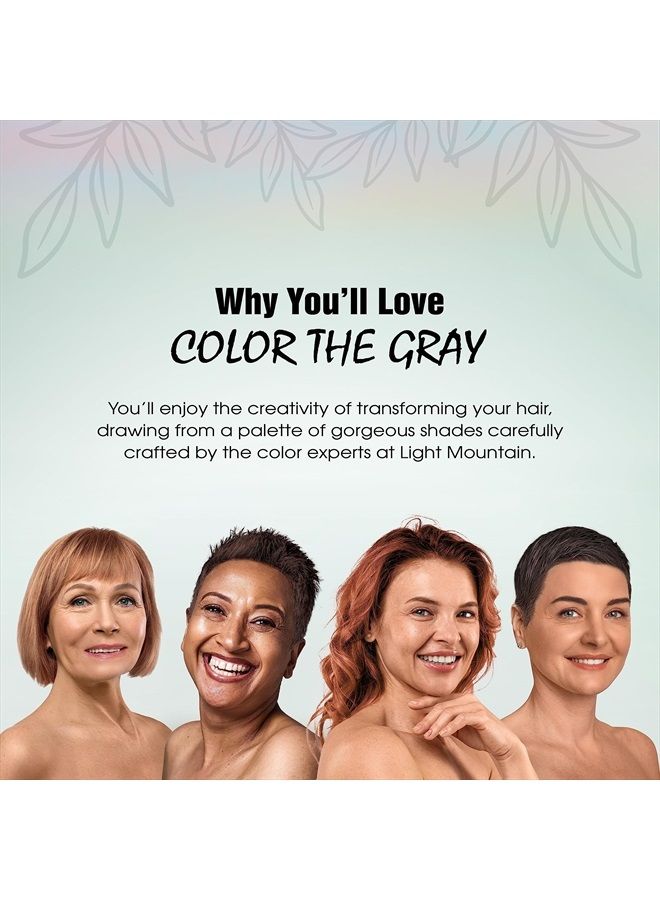 Light Mountain Henna Hair Color & Conditioner, Color the Gray - Dark Brown Hair Dye for Men/Women, Chemical-Free Semi-Permanent Hair Color for White, Gray, Blonde, or Highlighted Hair, 7 Oz