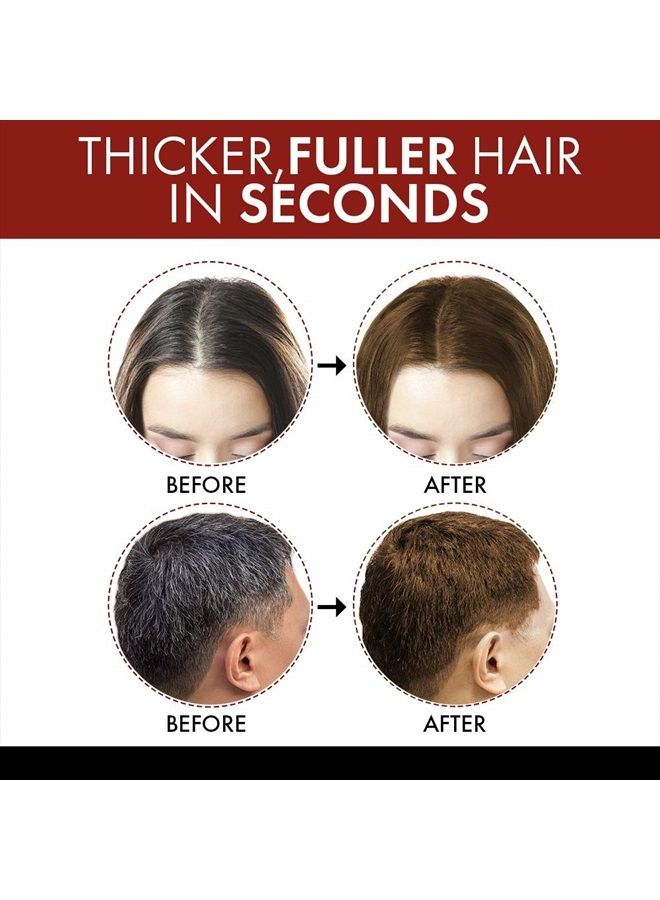 Spray-on Color Dark Brown Hair Thickener, For Fine and Thinning Hair, Conceals Bald Spots, Grey Hair, Hides Root Re-growth, and Cover Hair Extension Tracks, Works for Men and Women, 3.5