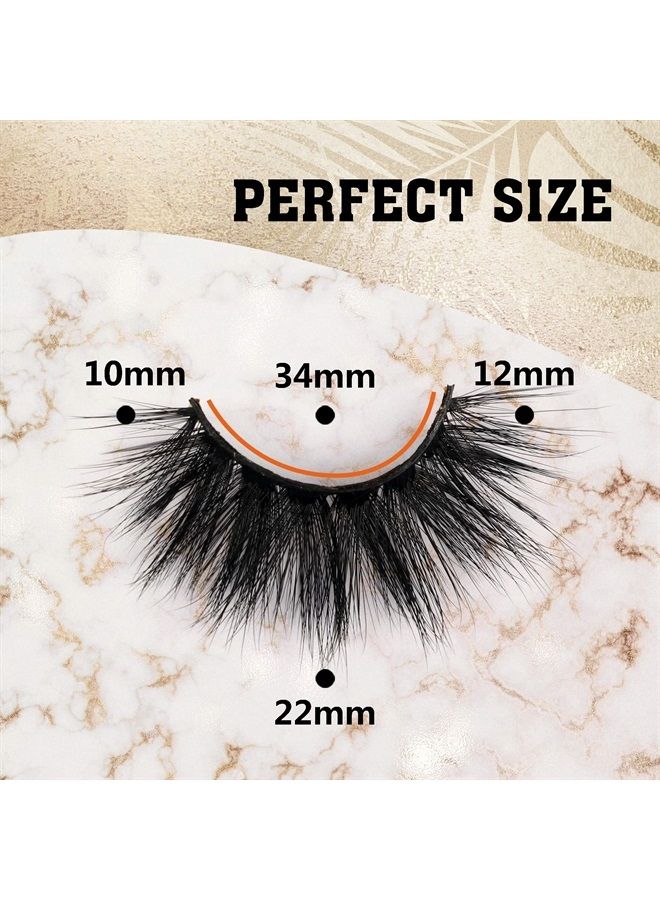 6D Mink Lashes Eyelashes Fluffy Dramatic Wispy Lashes Mink zanlufly 22MM Long False Eyelashes Luxury Crossed Soft Volume Reusable 10 Pairs Lashes Pack