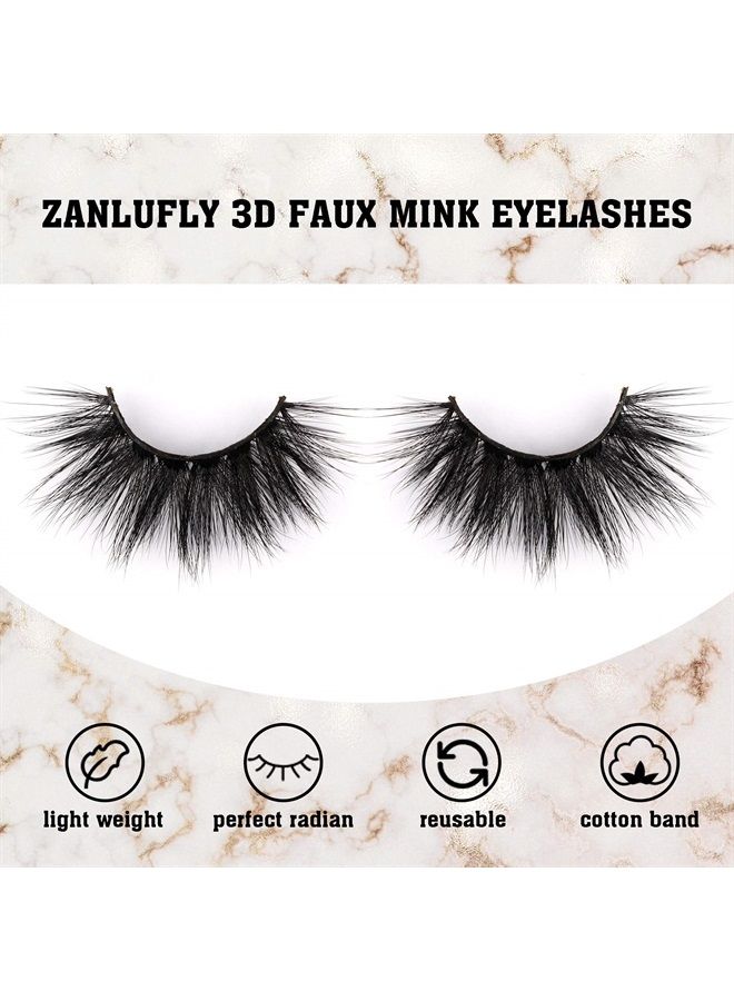 6D Mink Lashes Eyelashes Fluffy Dramatic Wispy Lashes Mink zanlufly 22MM Long False Eyelashes Luxury Crossed Soft Volume Reusable 10 Pairs Lashes Pack