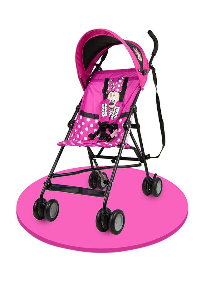 Minnie Mouse Lightweight Buggy Stroller 3 - 36 Months, Pink, Rear Breaks, Shoulder Strap