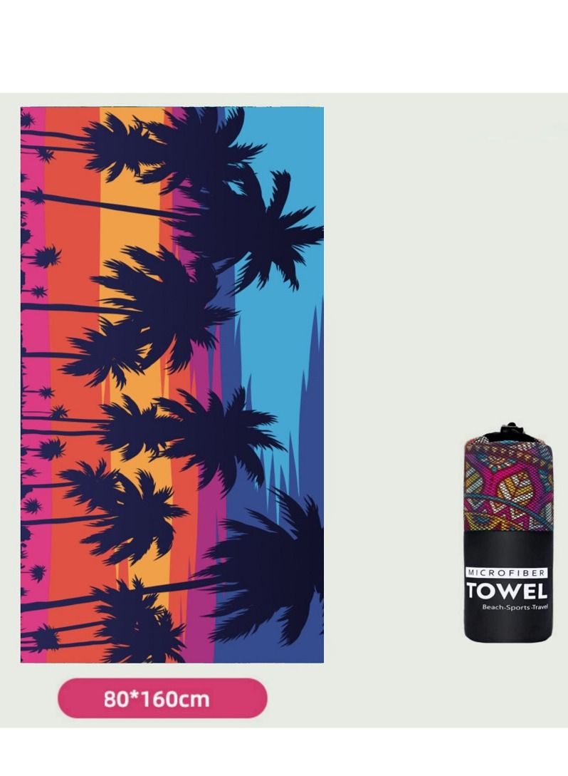 Microfiber Beach Towel,Quick Fast Dry Super Bath Towels Absorbent Blanket,Suitable For Travel,Camping,Pool