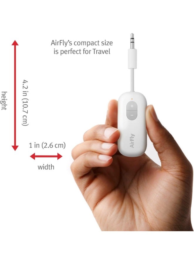 AirFly SE Bluetooth Wireless Audio Transmitter for AirPods /Wireless Headphones,  20+Hrs Playtime, Use with any 3.5 mm Audio Jack on Airplanes, Gym Equipment or iPad/Tablets