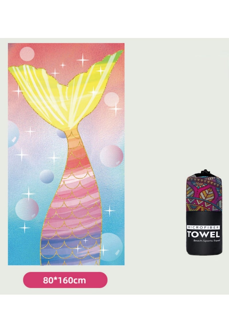 Microfiber Beach Towel,Quick Fast Dry Super Bath Towels Absorbent Blanket,Suitable For Travel,Camping,Pool