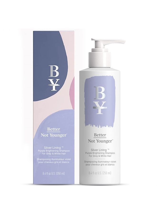Silver Lining Purple Shampoo - Sulfate-Free Purple Shampoo for Blonde Hair w Burdock Root, Bamboo, Sage, & Hops - Cruelty-Free White & Grey Hair Shampoo, 8.4 Fl Oz