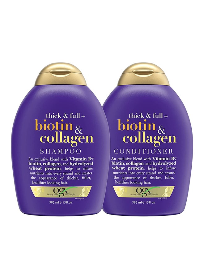 Biotin And Collagen Shampoo With Conditioner 385ml Pack of 2