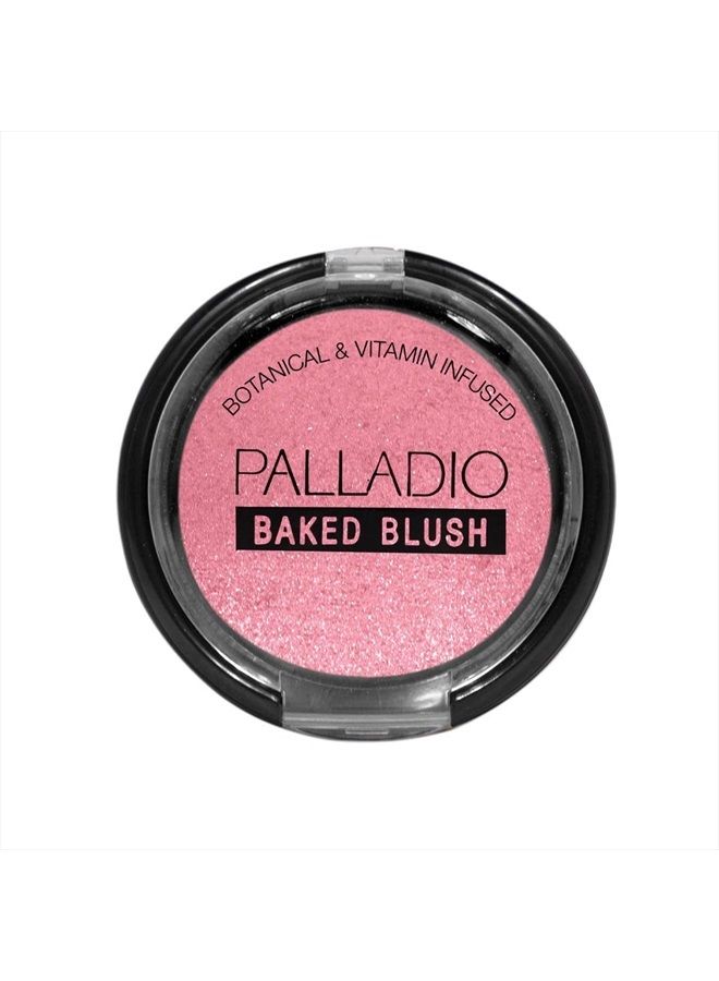 Baked Blush, Highly Pigmented Shimmery Formula, Easy to Blend and Highly Buildable, Apply Dry for a Natural Glow or Wet for a Dramatic Luminous Look, Long Lasting for All day Wear, Blushin