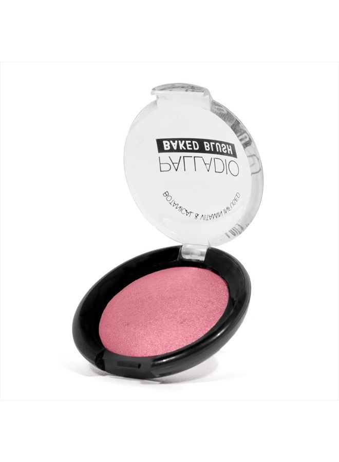 Baked Blush, Highly Pigmented Shimmery Formula, Easy to Blend and Highly Buildable, Apply Dry for a Natural Glow or Wet for a Dramatic Luminous Look, Long Lasting for All day Wear, Blushin