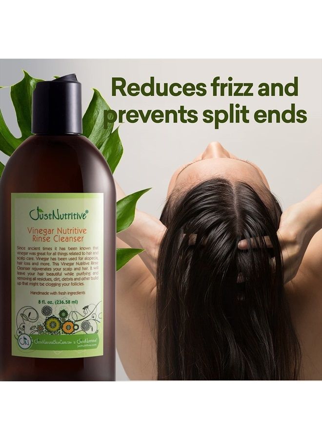 Vinegar Nutritive Rinse Cleanser | Scalp Cleanser | Natural Hair Care To Revitalize Hair And Scalp | Prevents Hair Loss | Just Nutritive Scalp Cleanser | 8 Oz