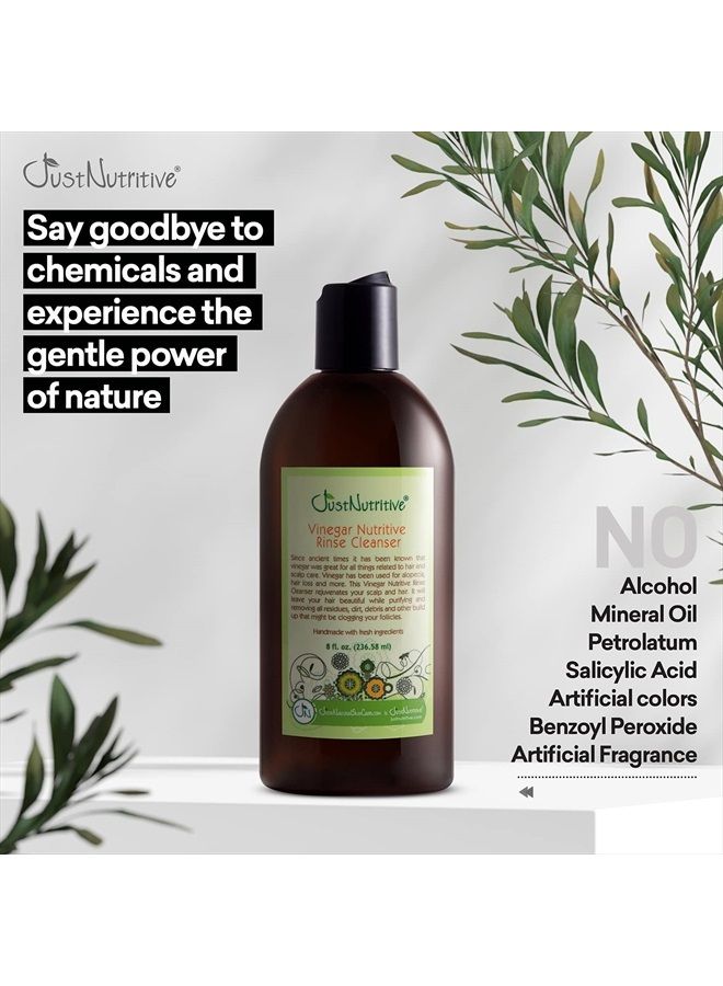 Vinegar Nutritive Rinse Cleanser | Scalp Cleanser | Natural Hair Care To Revitalize Hair And Scalp | Prevents Hair Loss | Just Nutritive Scalp Cleanser | 8 Oz