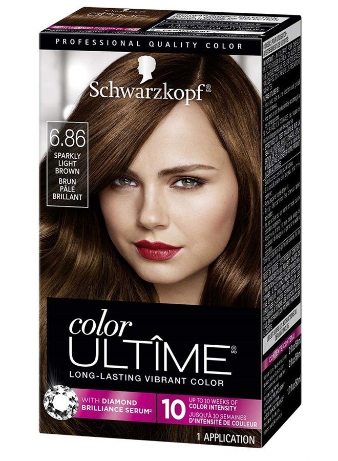 Color Ultime Metallic Permanent Hair Color Cream, 6.86 Sparkly Light Brown, 1 Count