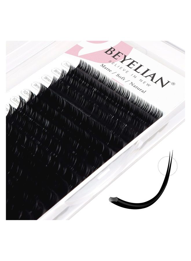 Eyelash Extensions, Individual Lashes, 0.20mm C Curl 7-15mm Super Matte Classic Lash Extensions, Ellipse Flat Eyelash Extension, Mixed Tray for Professional Salon Use