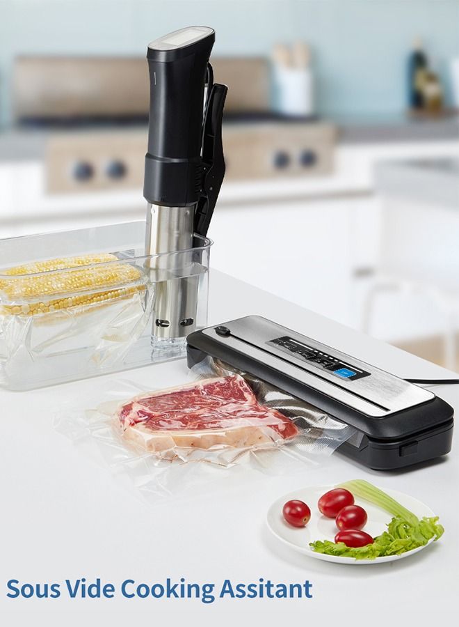 INKBIRD Vacuum Sealer Machines 80kpa One-touch Automatic Food Preserving Machine with Sealer Bags Storage Built-in Cutter Vacuum Packer Machine for Sous Vide Cooking Dry and Moist Food Modes