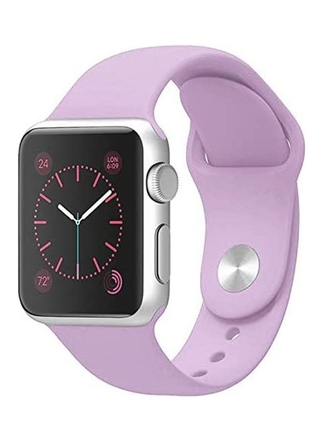 Replacement Silicone Strap For Apple Smartwatch 42-44mm Purple
