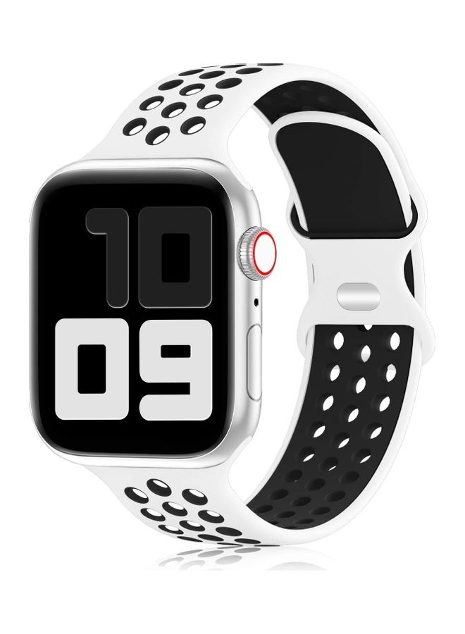 Replacement Band For Apple Watch SE/6/5/4/3/2/1 38/40 mm White/Black