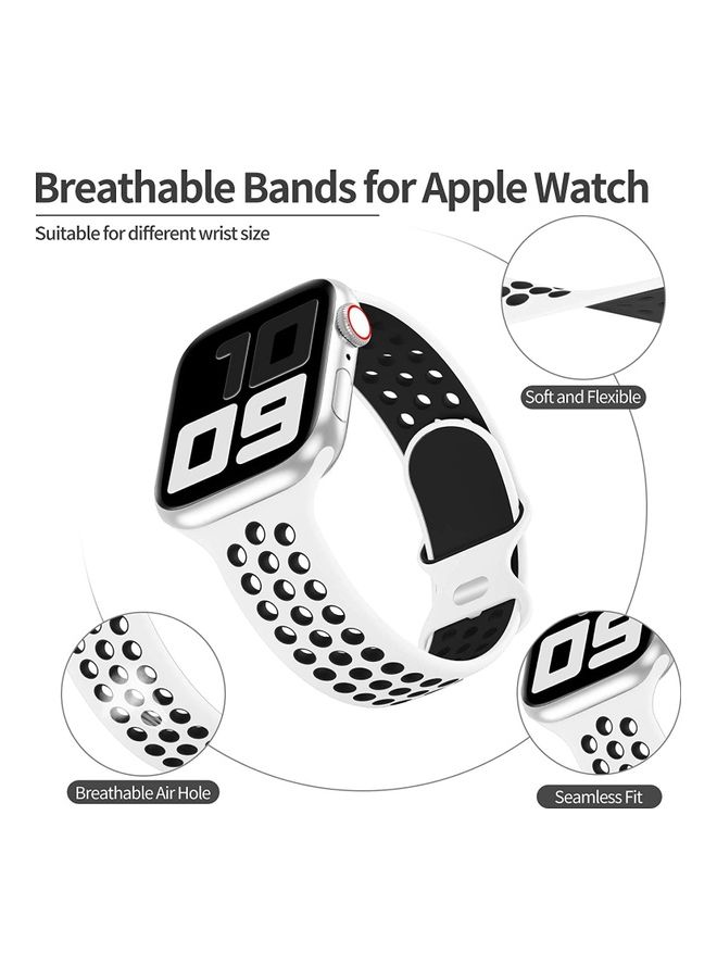 Replacement Band For Apple Watch SE/6/5/4/3/2/1 38/40 mm White/Black