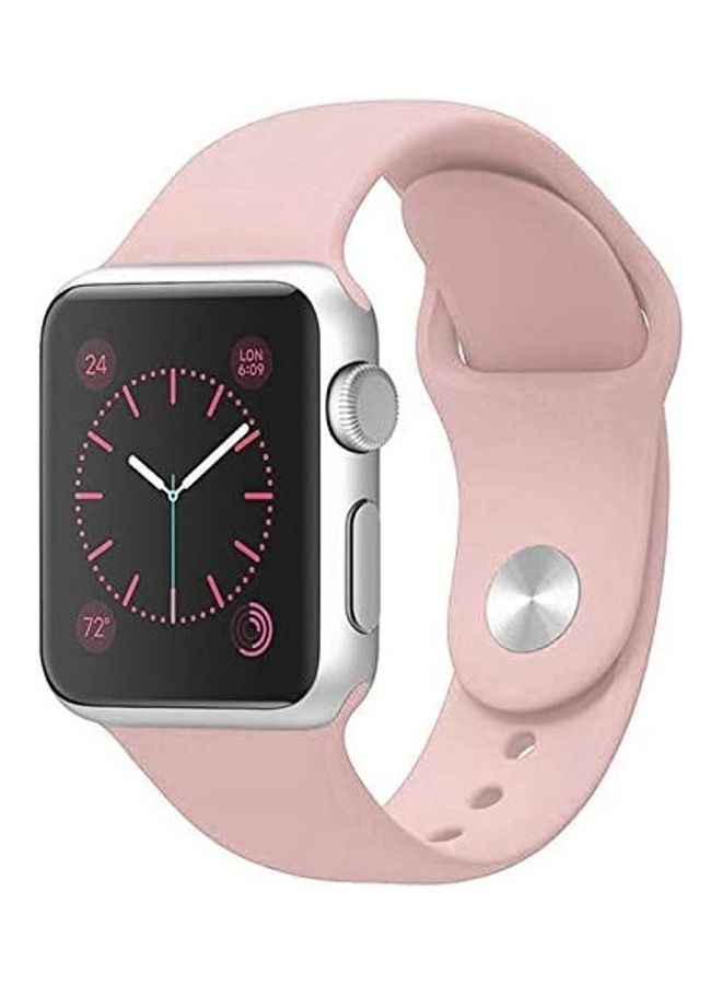 Replacement Silicone Strap For Apple Smartwatch 42-44mm Pink