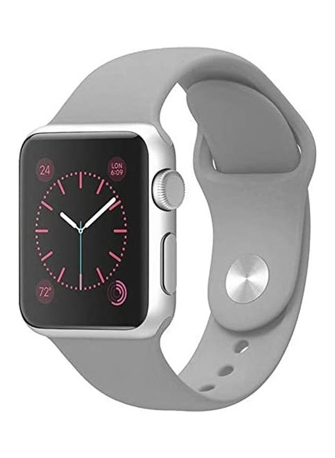 Replacement Silicone Strap For Apple Smartwatch 42-44mm Light Grey