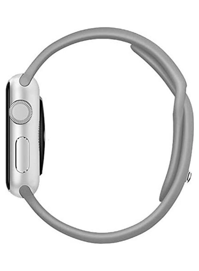 Replacement Silicone Strap For Apple Smartwatch 42-44mm Light Grey
