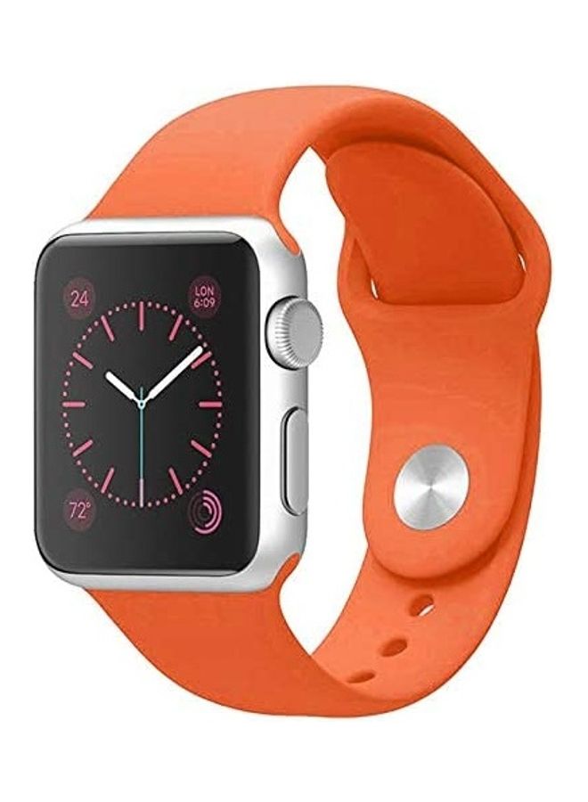 Replacement Silicone Strap For Apple Smartwatch 42-44mm Orange