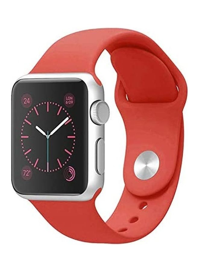 Replacement Silicone Strap For Apple Smartwatch 42-44mm Red