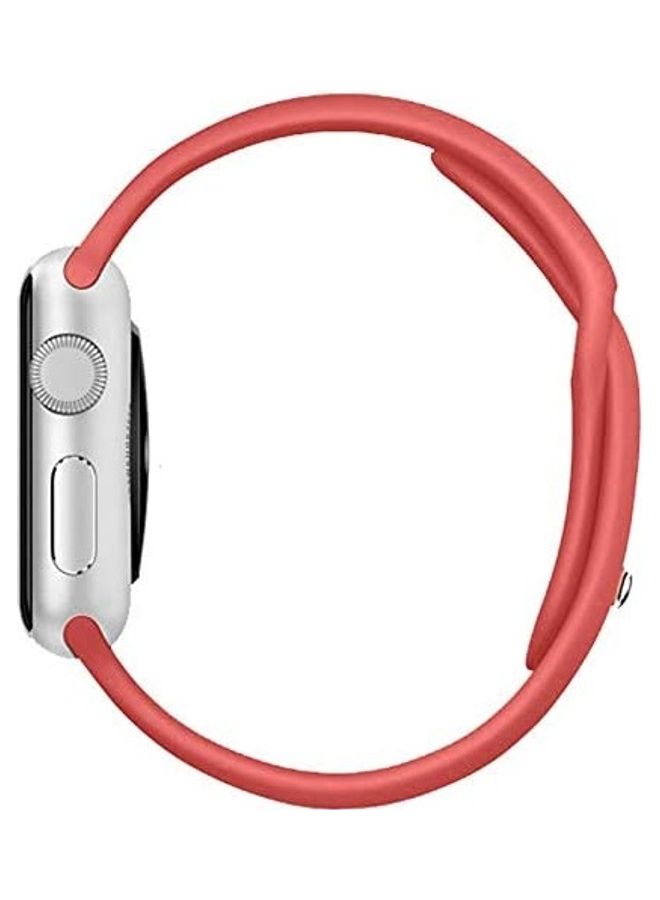 Replacement Silicone Strap For Apple Smartwatch 42-44mm Red
