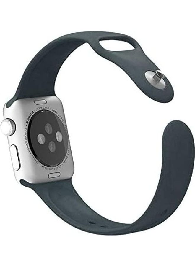 Replacement Silicone Strap For Apple Smartwatch 42-44mm Black