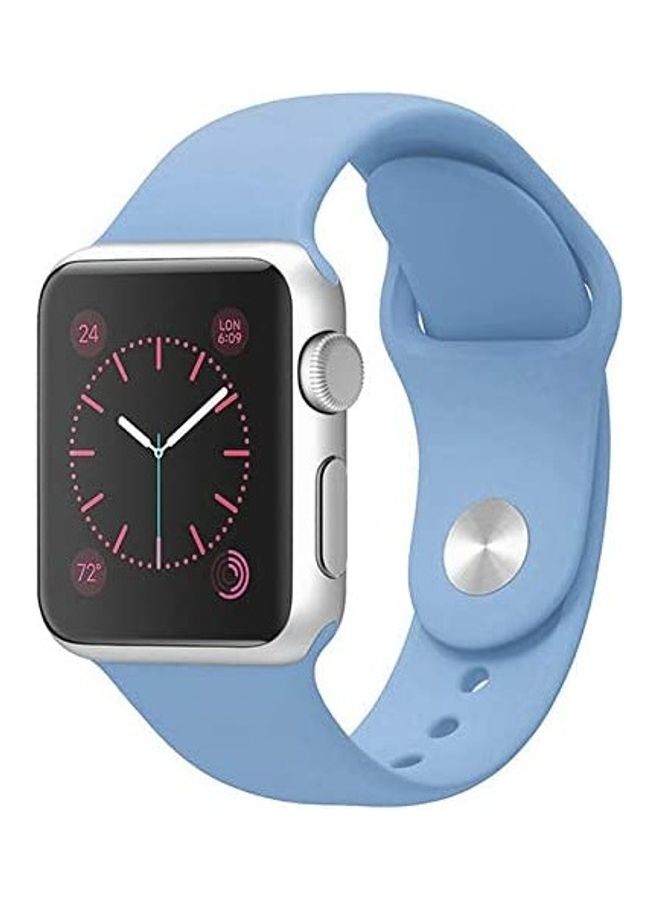 Replacement Silicone Strap For Apple Smartwatch 42-44mm Blue