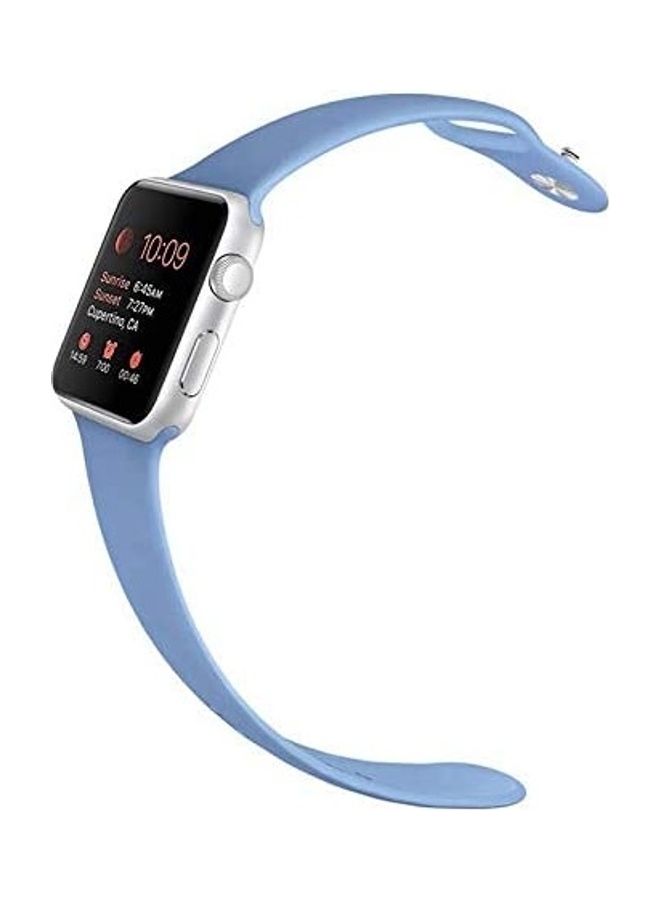 Replacement Silicone Strap For Apple Smartwatch 42-44mm Blue