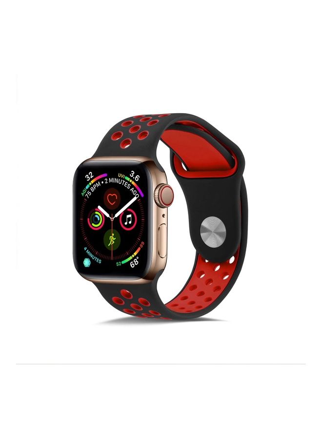 Replacement Band for Apple iWatch Series 4/3/2/1 38/40 mm Black/Red