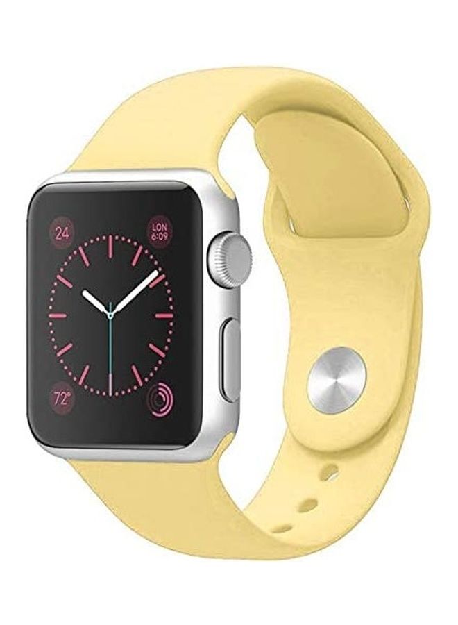 Replacement Silicone Strap For Apple Smartwatch 42-44mm Yellow