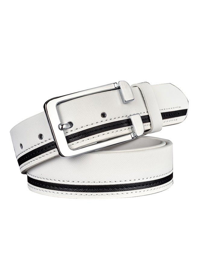 Casual Patchwork Belt White